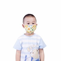 Folding dust-proof and smog-proof elephant printed disposable non-woven face mask for children